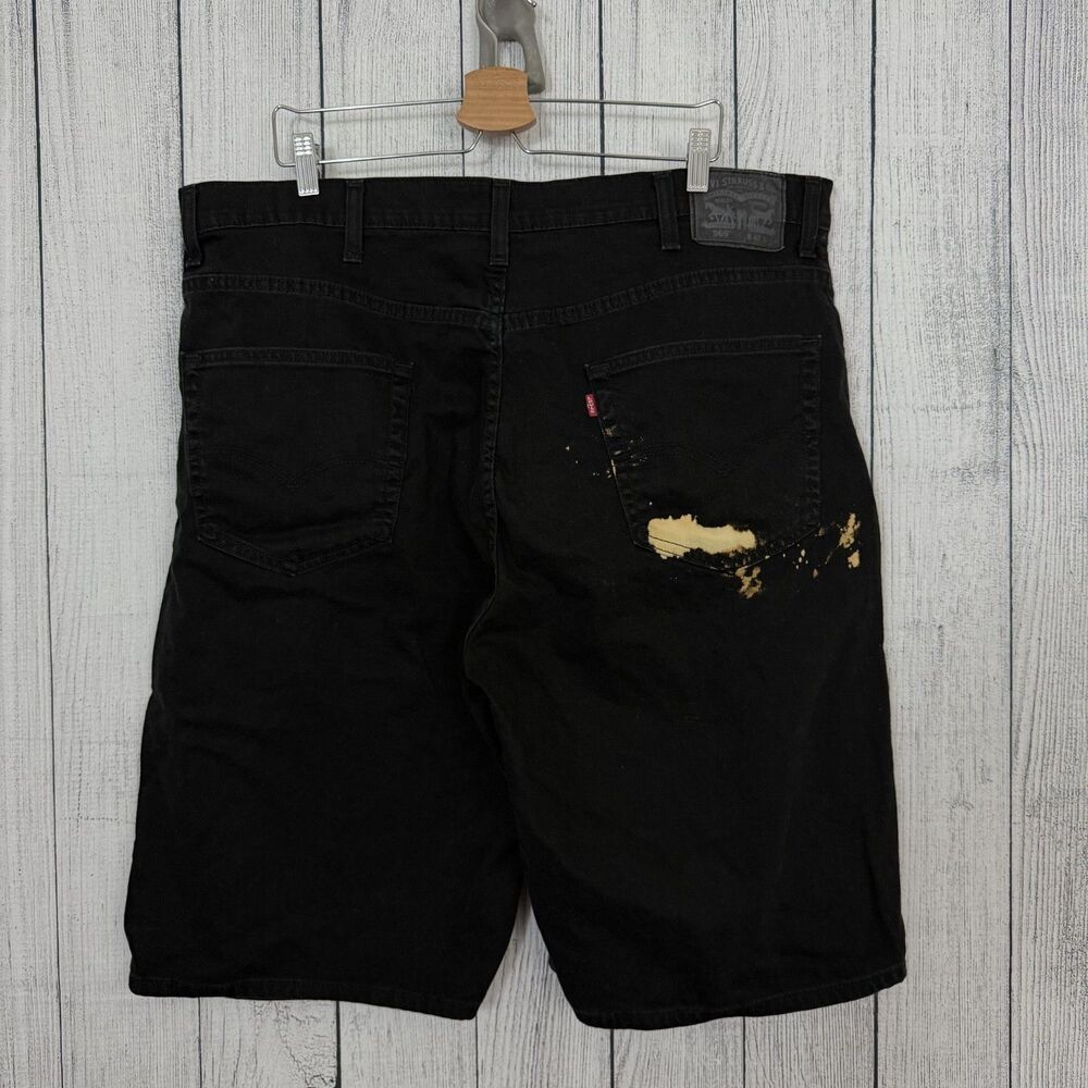 Levi's 569 Men's W42 Black Bleached Loose Fit Denim Jeans Y2K Streetwear - Picture 3 of 8